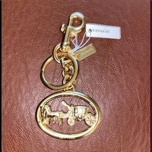 COACH Gold toned (Brass) Purse Charm Keyring Tag! NWT